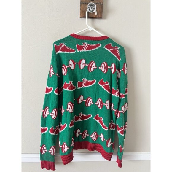 Blizzard Bay Mens Size L Gains Body Builder Santa Ugly Christmas Sweater - Picture 3 of 4